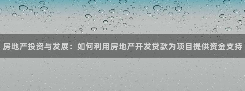 三宇和记官网：房地产投资与发展：如何利用房地产开发贷款为项目