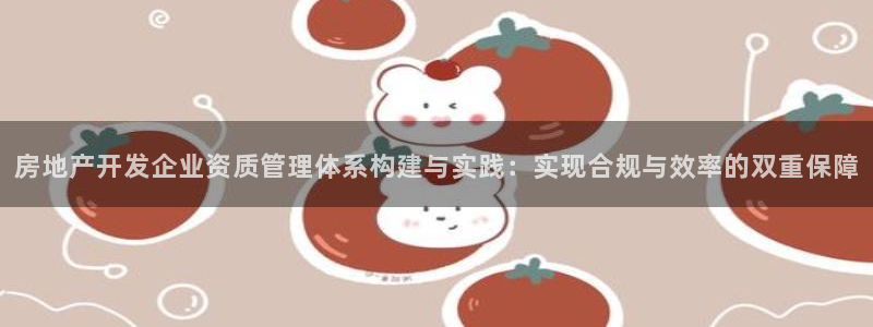 和记官网手机版下载：房地产开发企业资质管理体系构建与实践：实