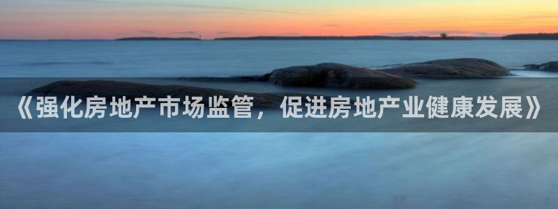 和记3卡官网是哪：《强化房地产市场监管，促进房地产业健康发展