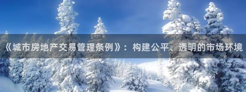 和记h8官网：《城市房地产交易管理条例》：构建公平、透明的市