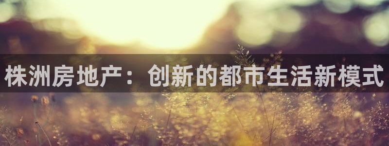 和记怡情视频官网：株洲房地产：创新的都市生活新模式
