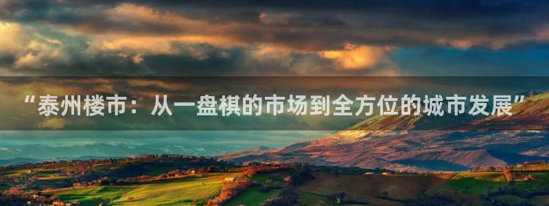 和记 中国官网：“泰州楼市：从一盘棋的市场到全方位的城市发展